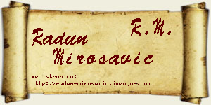 Radun Mirosavić vizit kartica
